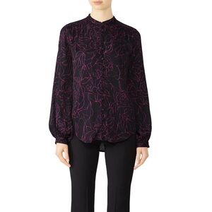 Equipment Cornelia Button Down Blouse size Small Floral Print Long Sleeves